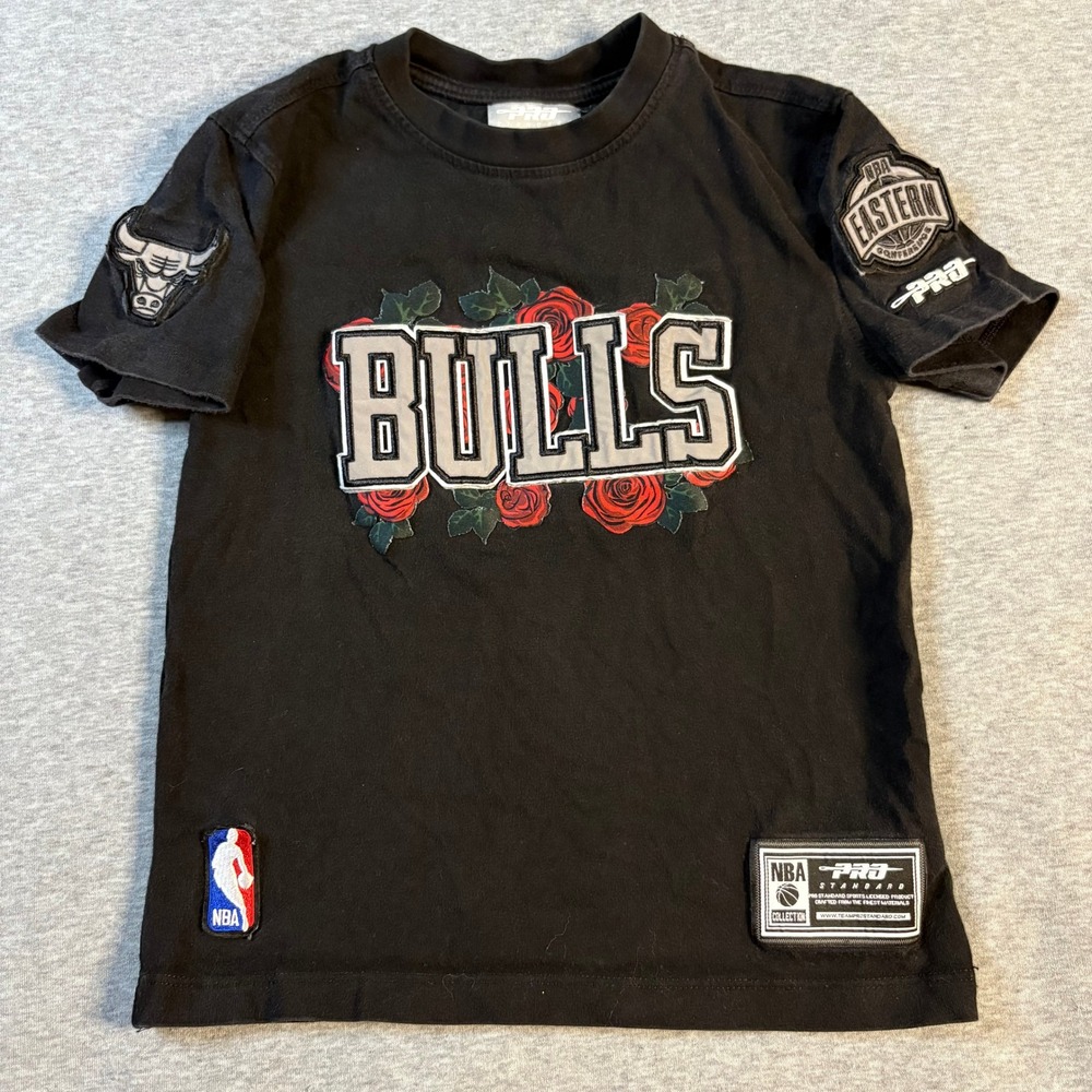 Pro Standard Chicago Bulls Rose Patch T-Shirt Kids 4T Black NBA Basketball Tee